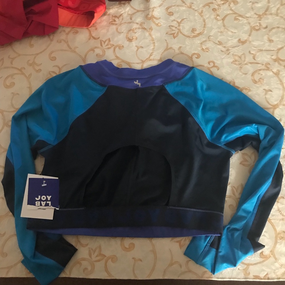 Joy Lab two tone Longsleeve crop workout top XL
